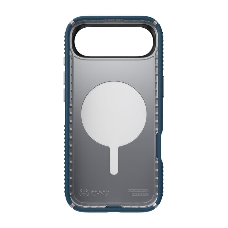 Speck Presidio2 Grip ClickLock e MagSafe - Custodia per iPhone Air (Deep Sea / Argento metallizzato / Blu intenso) - 18