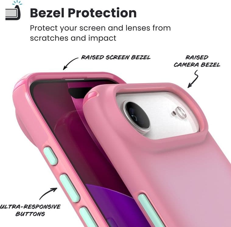 Speck Presidio Lux MagSafe - Custodia Air per iPhone (Rosa Ibis / Ibis Scuro / Verde Kanon) - 14