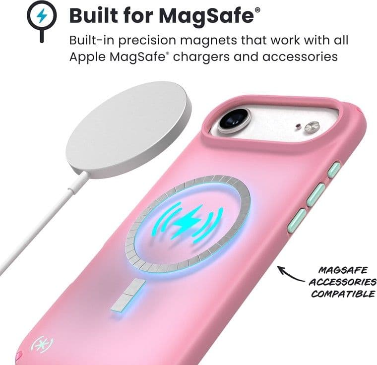 Speck Presidio Lux MagSafe - Custodia Air per iPhone (Rosa Ibis / Ibis Scuro / Verde Kanon) - 15