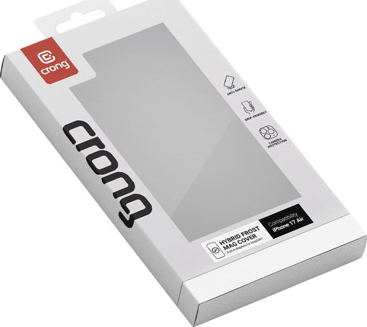 Crong Hybrid Frost MAG Cover - Custodia MagSafe per iPhone Air (Nero) - 5