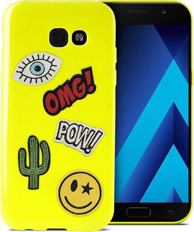 PURO Patch Mania - Case for Samsung Galaxy A3 (2017) containing 5 stickers (yellow) - 2