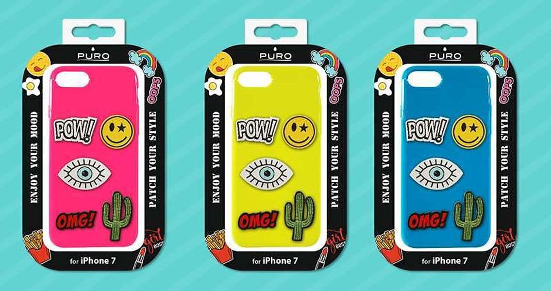 PURO Patch Mania - Case for Samsung Galaxy A3 (2017) containing 5 stickers (yellow) - 5