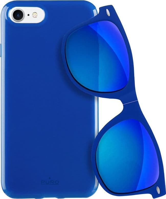 PURO Sunny Kit - Case set for iPhone SE (2022/2020) / 8/7 + foldable sunglasses (blue) - 6