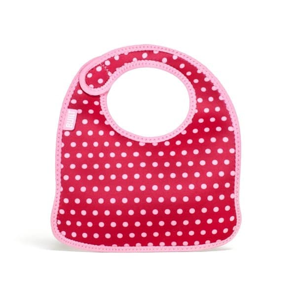 BUILT Mess Mate Set of 2 baby bib (Baby Pink Mini Dots) - 2