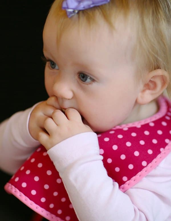 BUILT Mess Mate Set of 2 baby bib (Baby Pink Mini Dots) - 5