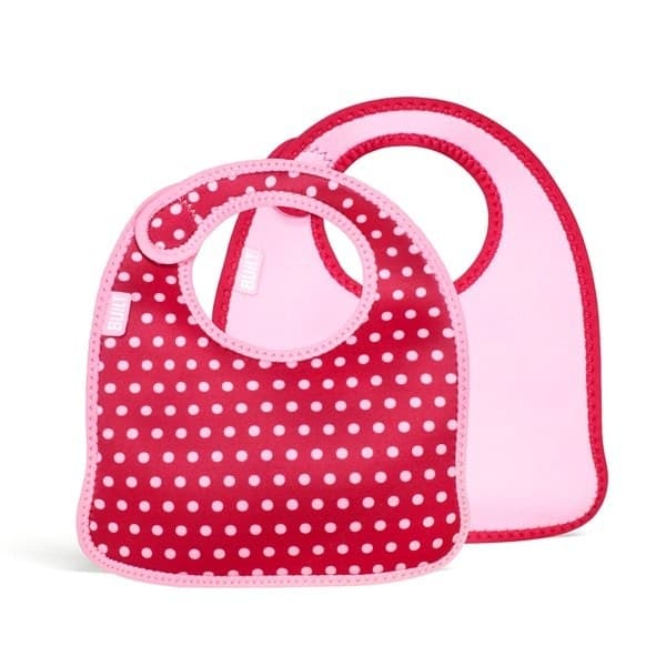 BUILT Mess Mate Set of 2 baby bib (Baby Pink Mini Dots) - 7