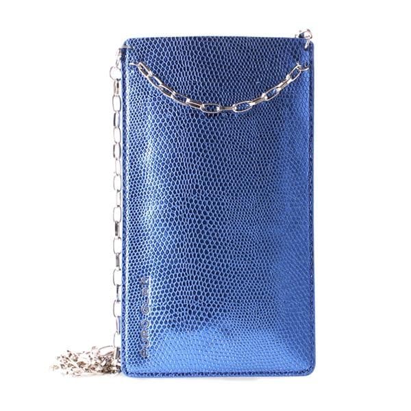 PURO GLAM Chain - Universal case for smartphones with 2 card slots w / gold chain XL (blue) - 3