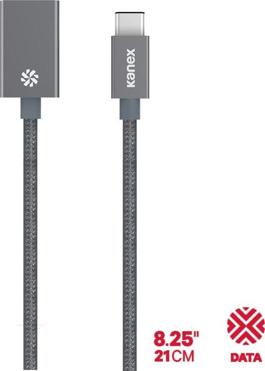 Kanex DuraBraid™ Adapter - USB-C to USB 3.0 type A Aluminium Adapter (Space Grey) - 5