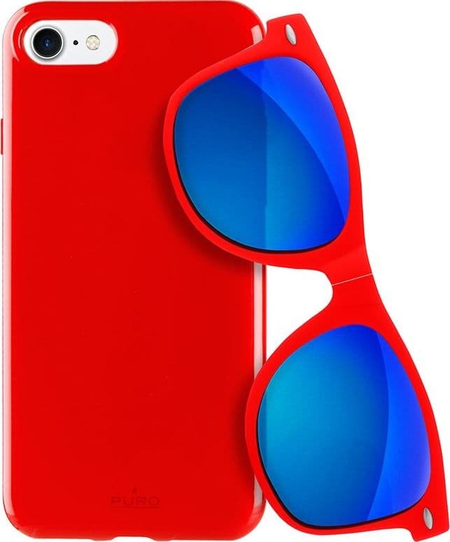 PURO Sunny Kit - Case set for iPhone SE (2022/2020) / 8/7 + foldable sunglasses (red) - 6
