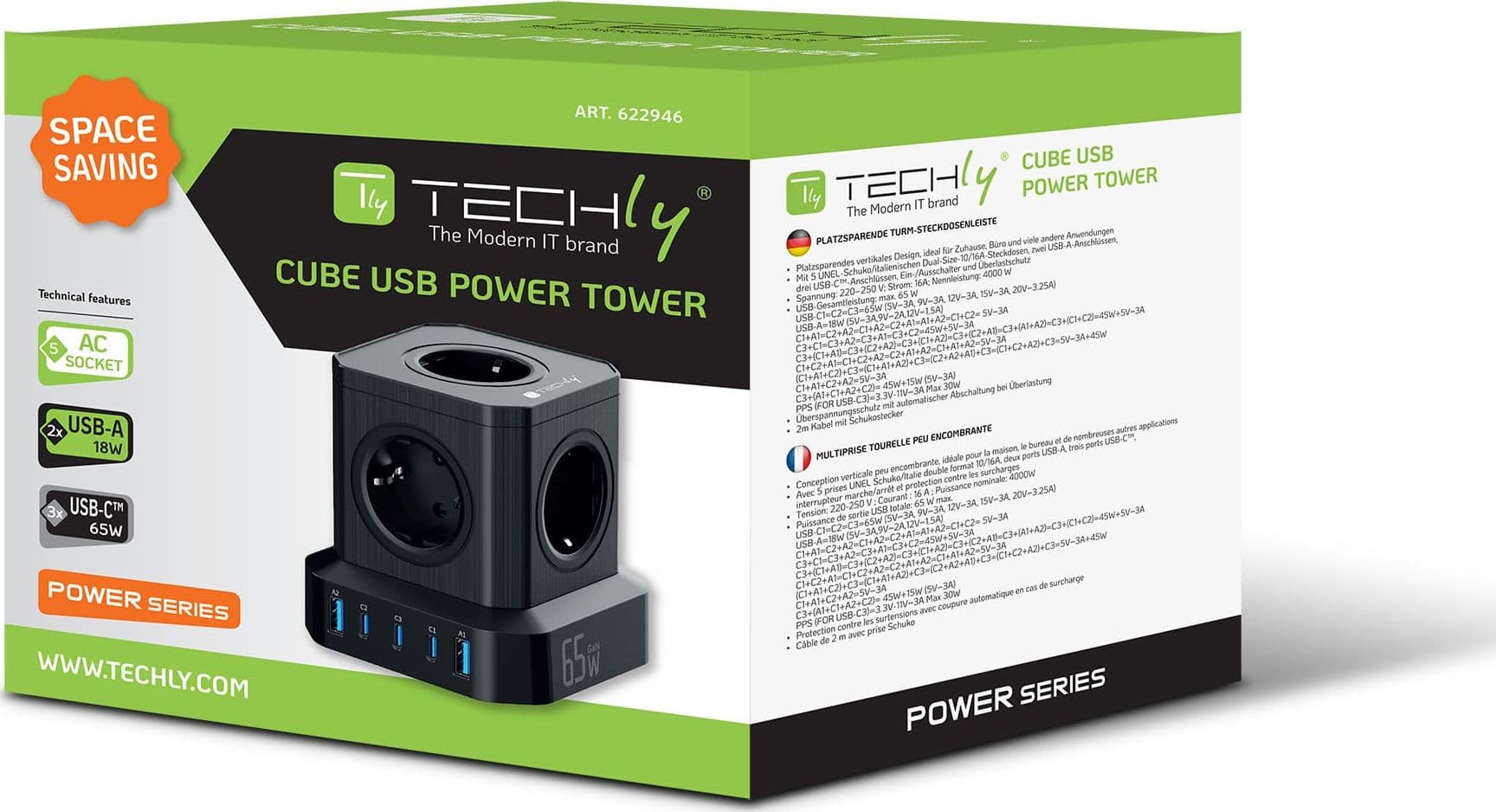 Multipresa da Tavolo USB Cube 5p 2xUSB-A 3xUSB-C&trade - 13