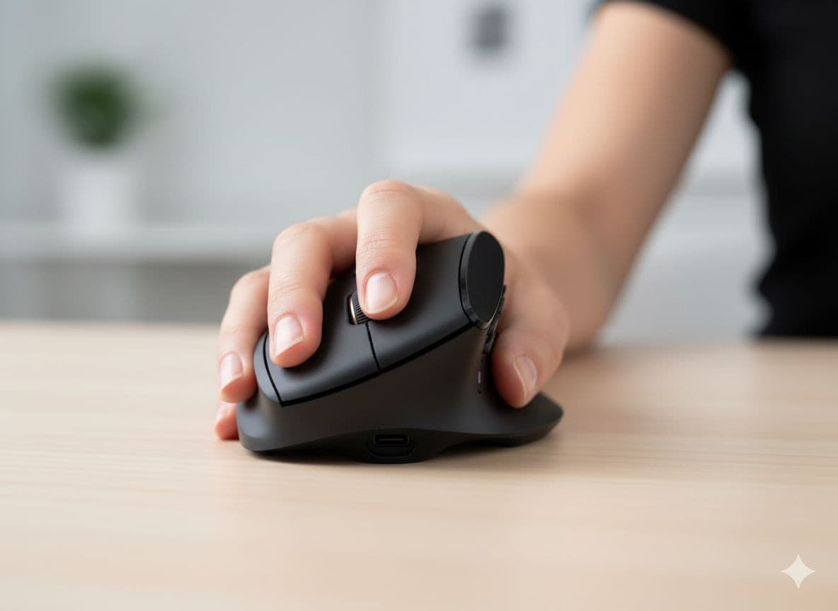 Mouse Ergonomico RGB Wireless + USB 2.4G Nero - 6
