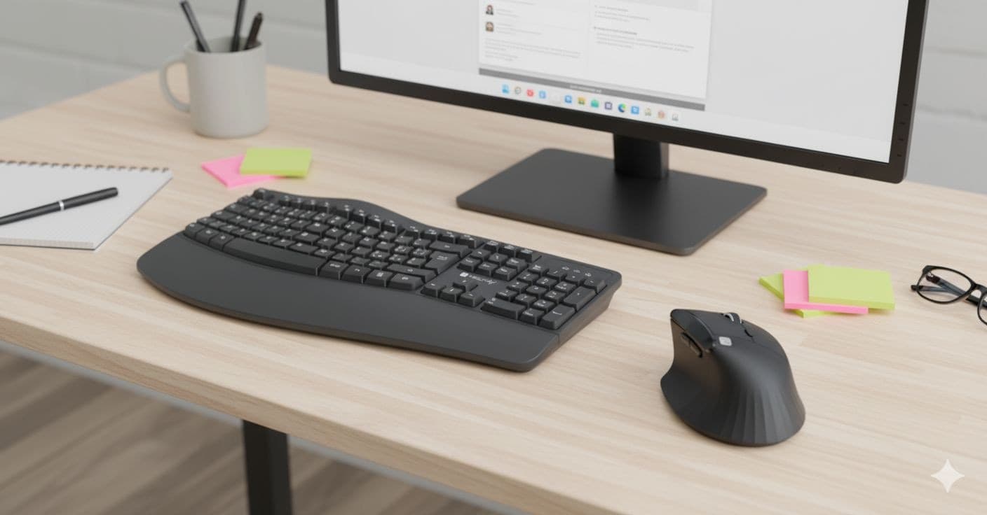 Mouse Ergonomico RGB Wireless + USB 2.4G Nero - 7