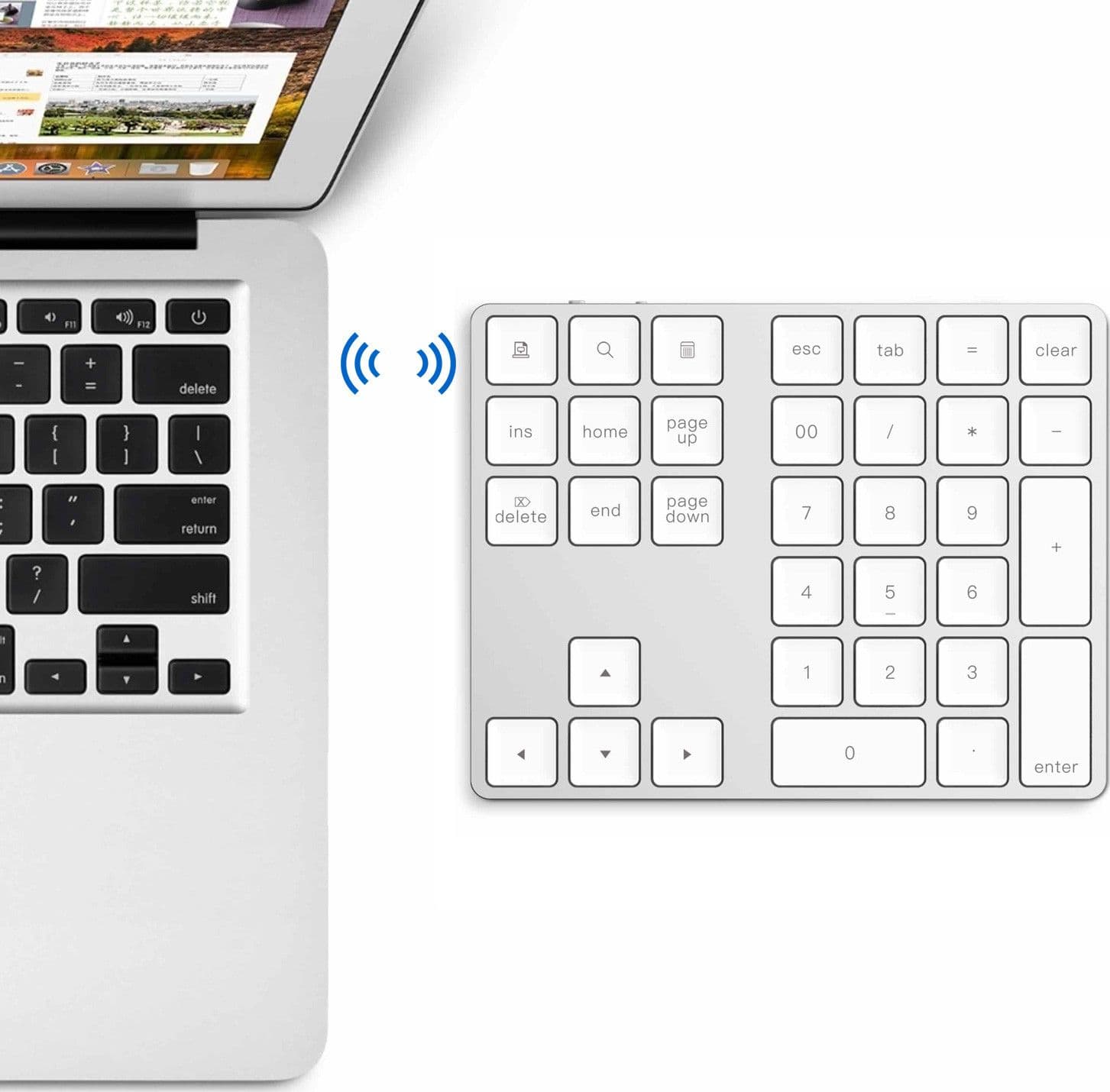 Tastierino Numerico BT V3.0 Wireless 34 Tasti Argento - 11