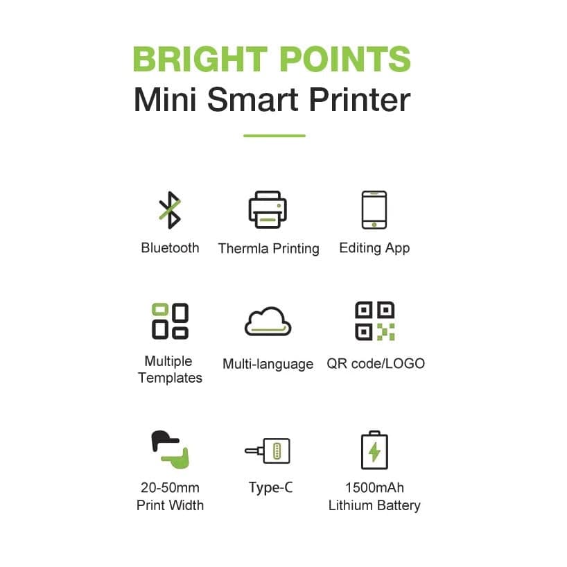 Mini Etichettatrice Stampante Termica Bluetooth Portatile Ricarica USB-C&trade - 5