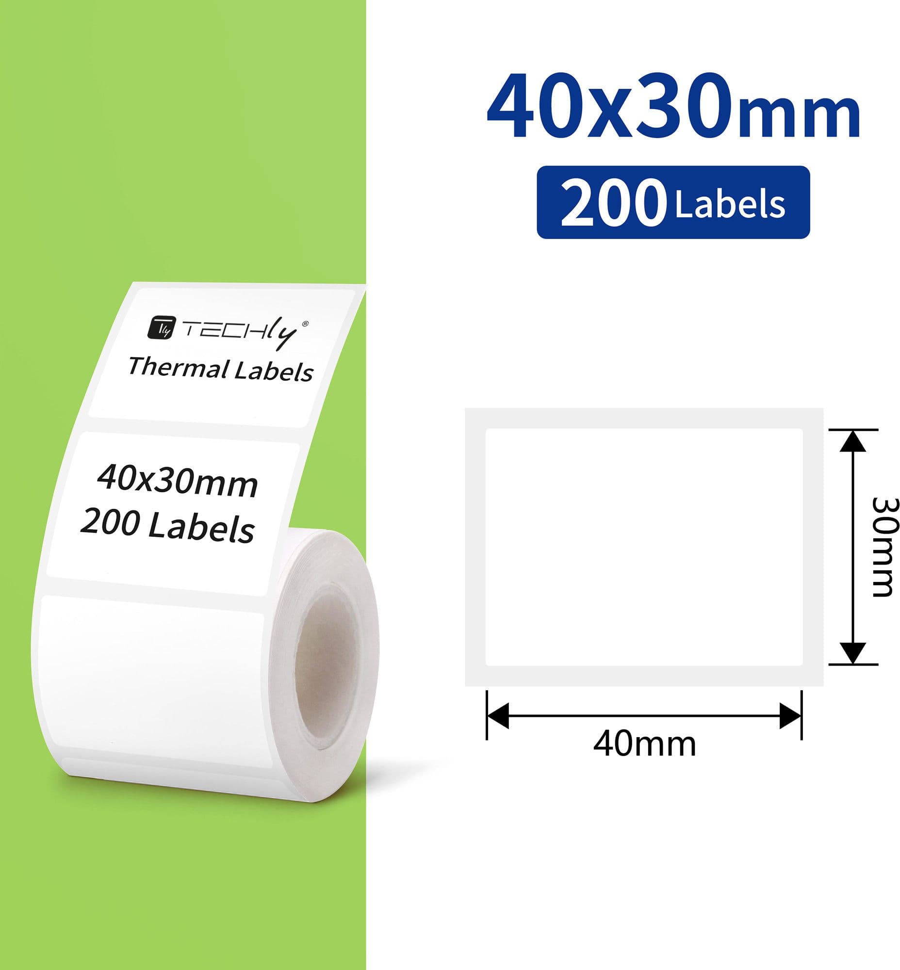 200 Etichette di Ricambio in Carta Termica Formato 40x30 mm - 3