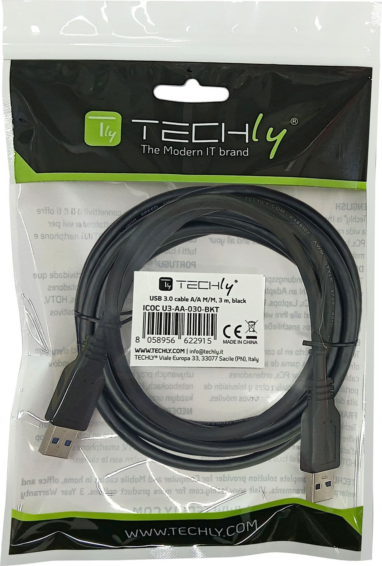 Cavo USB 3.2 A maschio/A maschio 3 m Nero - 2