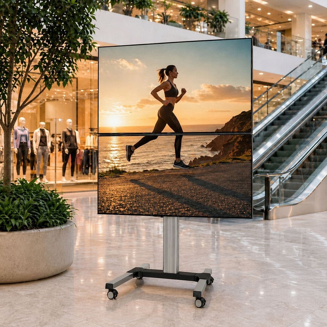 Supporto a Pavimento per 2 TV LCD/LED 32-60'' per Video Wall - 20