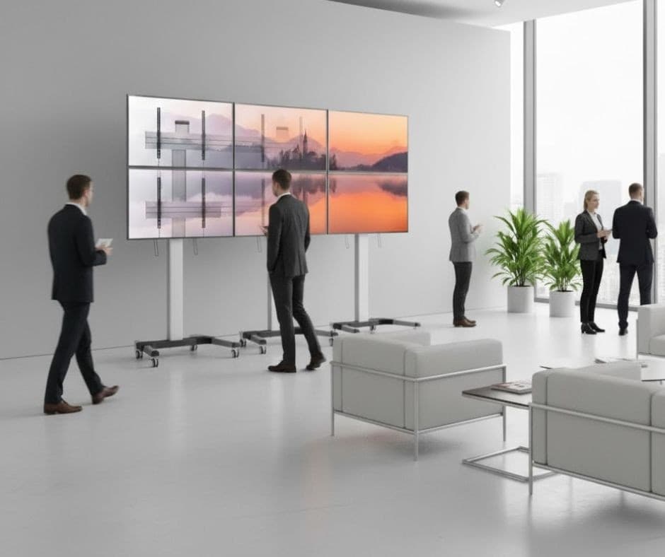 Supporto a Pavimento per 2 TV LCD/LED 32-60'' per Video Wall - 9