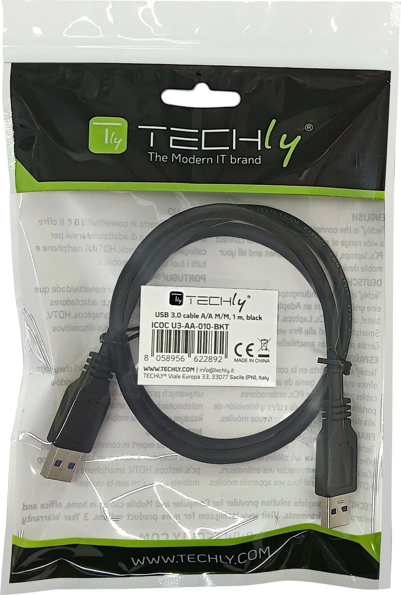 Cavo USB 3.2 A Maschio/A Maschio 1 m Nero - 2