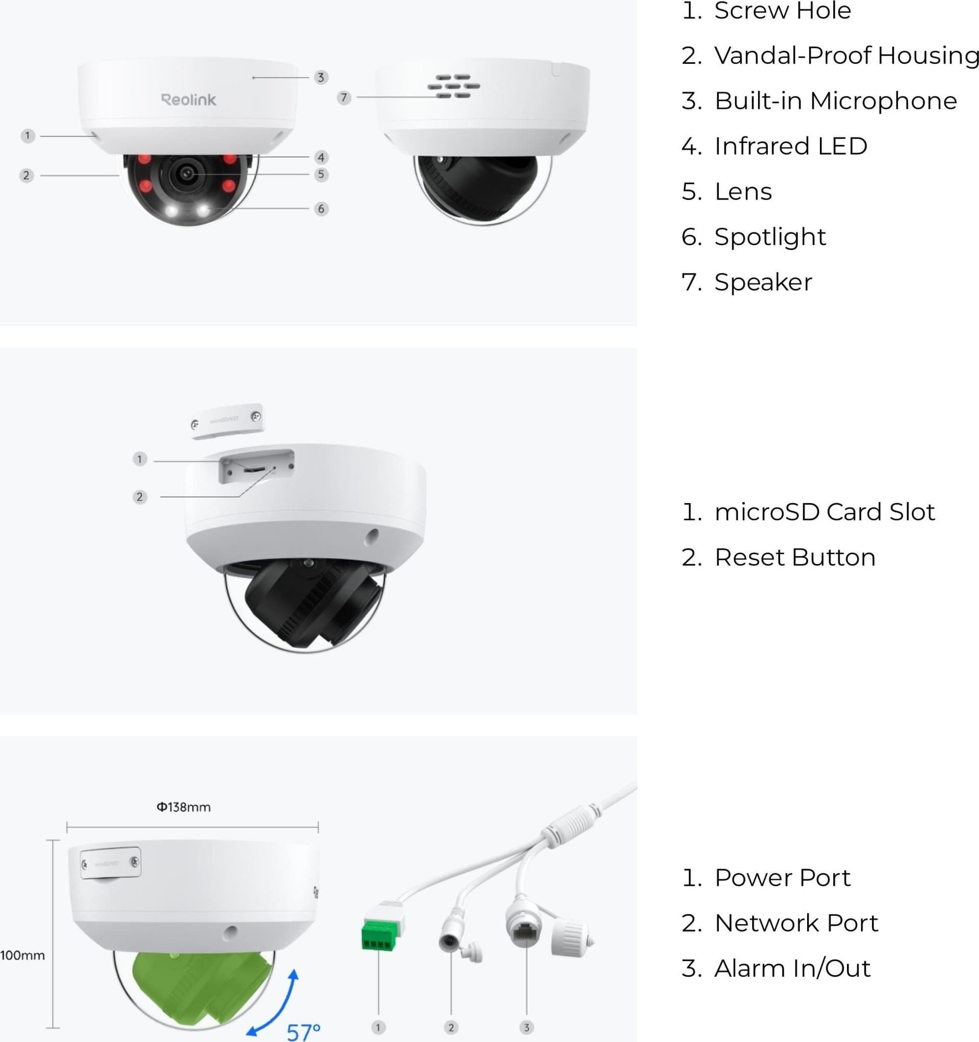 Telecamera Dome PoE Antivandalo IK10 4K con Zoom Ottico 5X, RP-PCV8MZ - 11