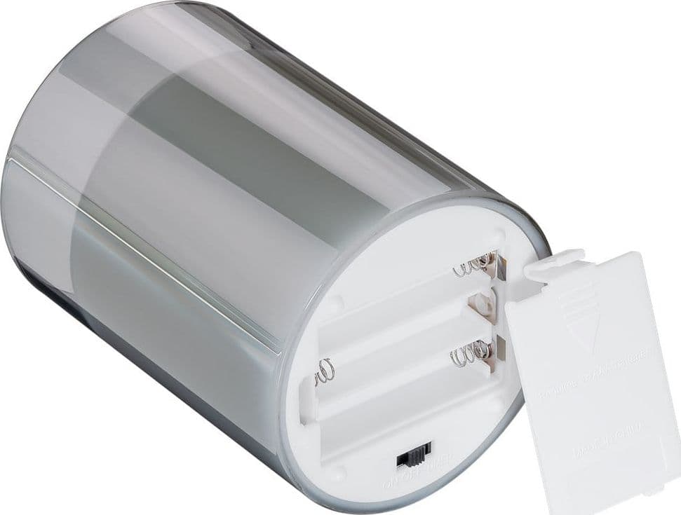 Set di 3 Candele a LED in Vera Cera in Vetro con Timer Grigio - 5