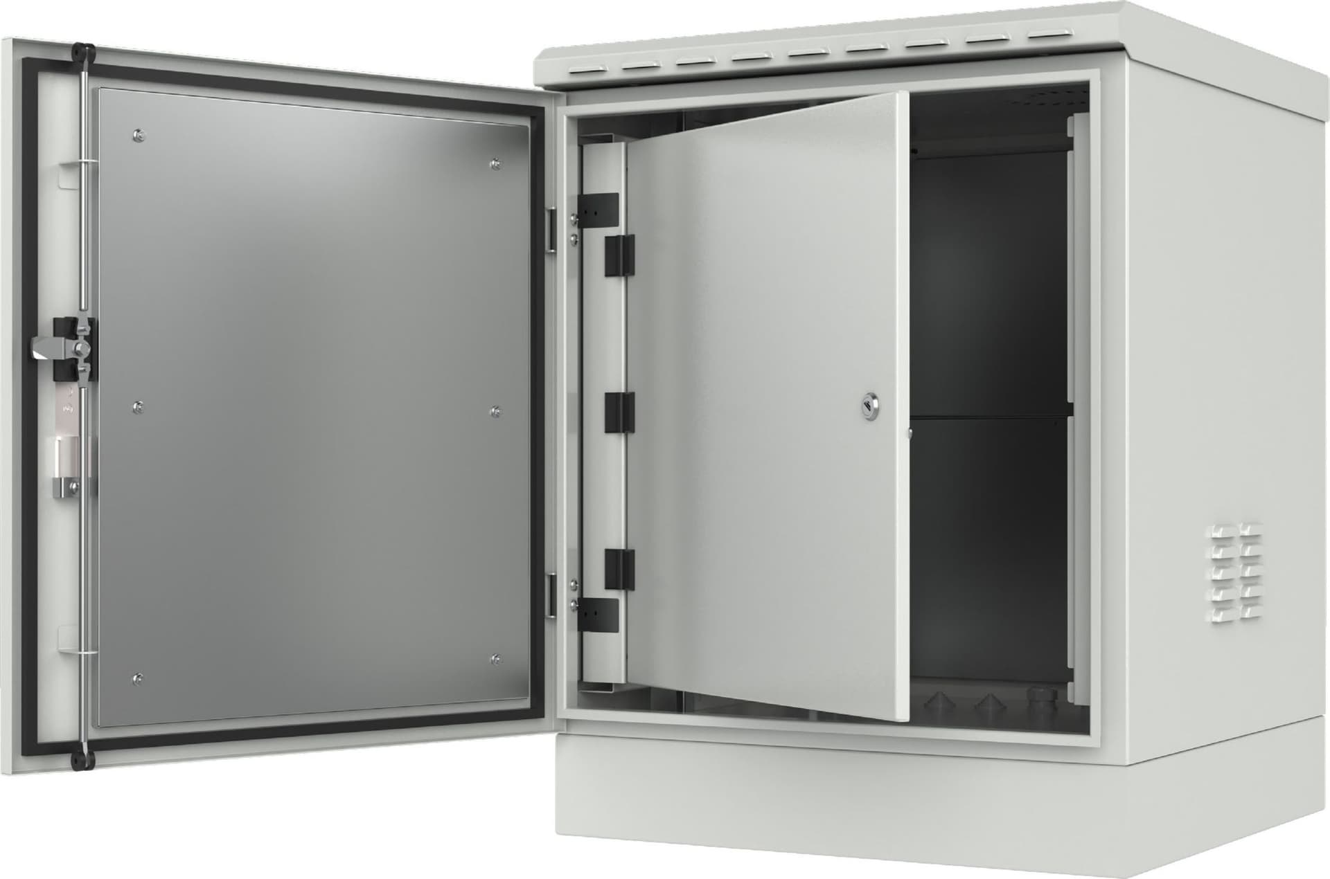 Armadio Rack 19'' a Pavimento 12U Grigio IP66 Doppia Porta Cieca prof. 600 mm - 5