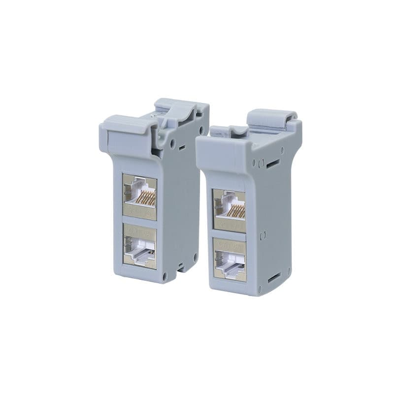 Adattatore per Guida DIN con 2 Accoppiatori Cat.6A RJ45 F/F, Schermato - 7