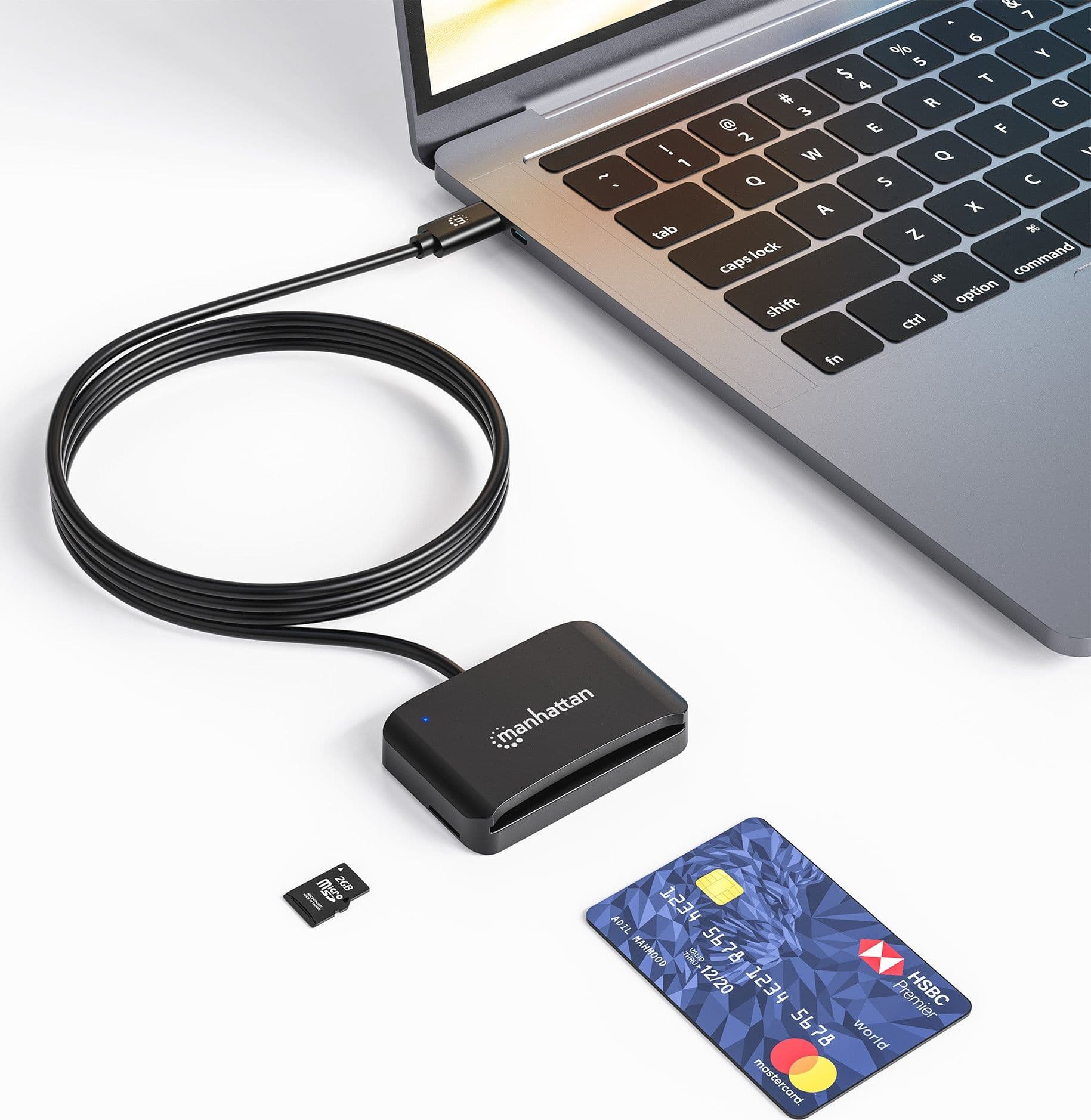 Lettore di Smart Card USB-C&trade con Slot per MicroSD - 2