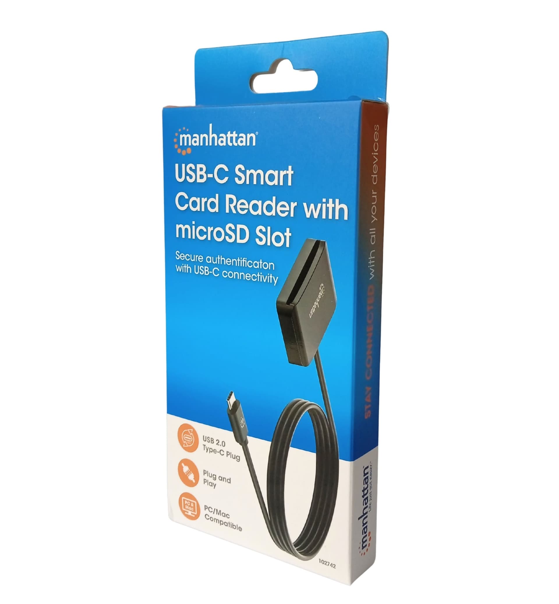 Lettore di Smart Card USB-C&trade con Slot per MicroSD - 16