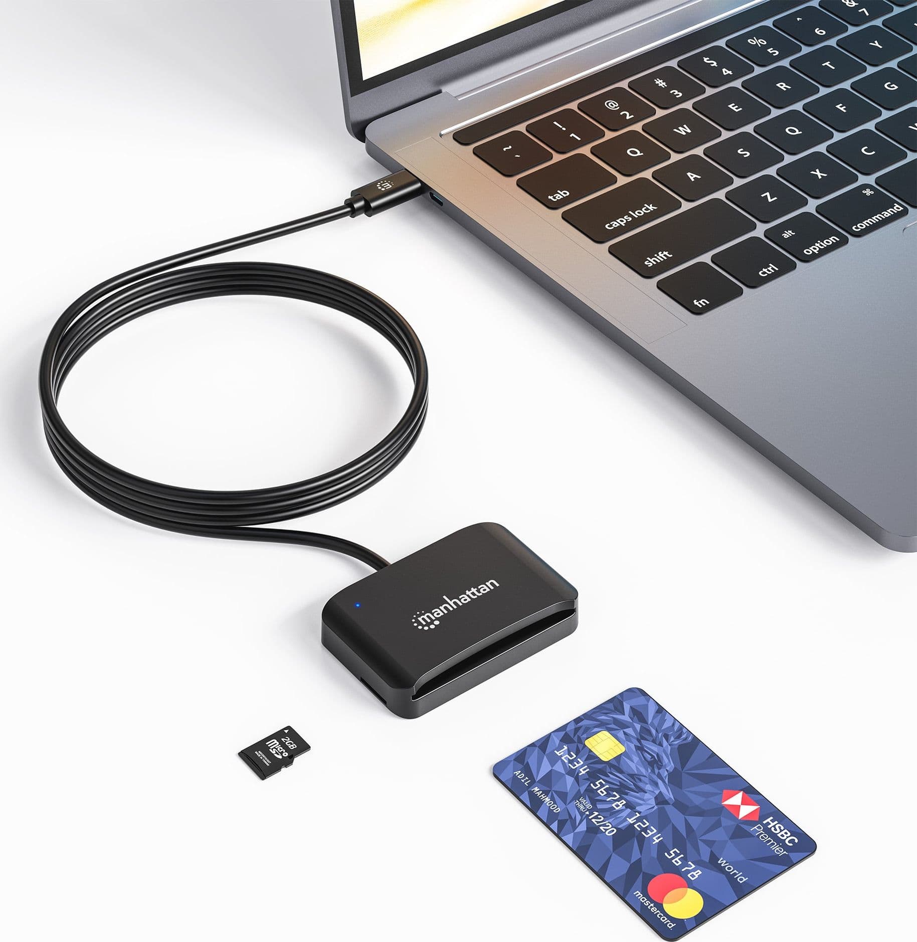 Lettore di Smart Card USB-C&trade con Slot per MicroSD - 9
