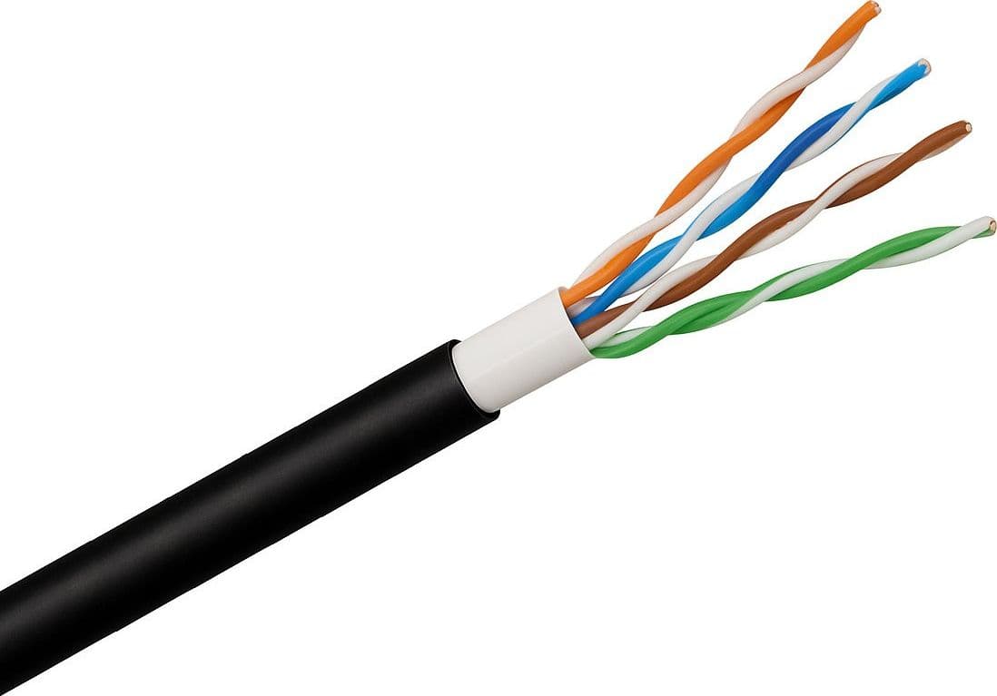 Cavo cat. 5E Rigido U/UTP Doppia Guaina PVC+PE in Matassa 500m Nero - 2