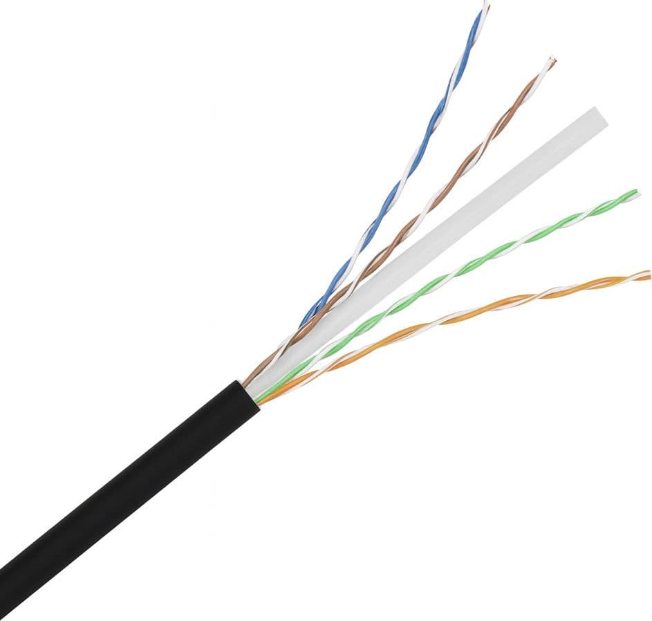 Cavo Cat. 6 Rigido U/UTP PE in Matassa 200 m Nero - 7