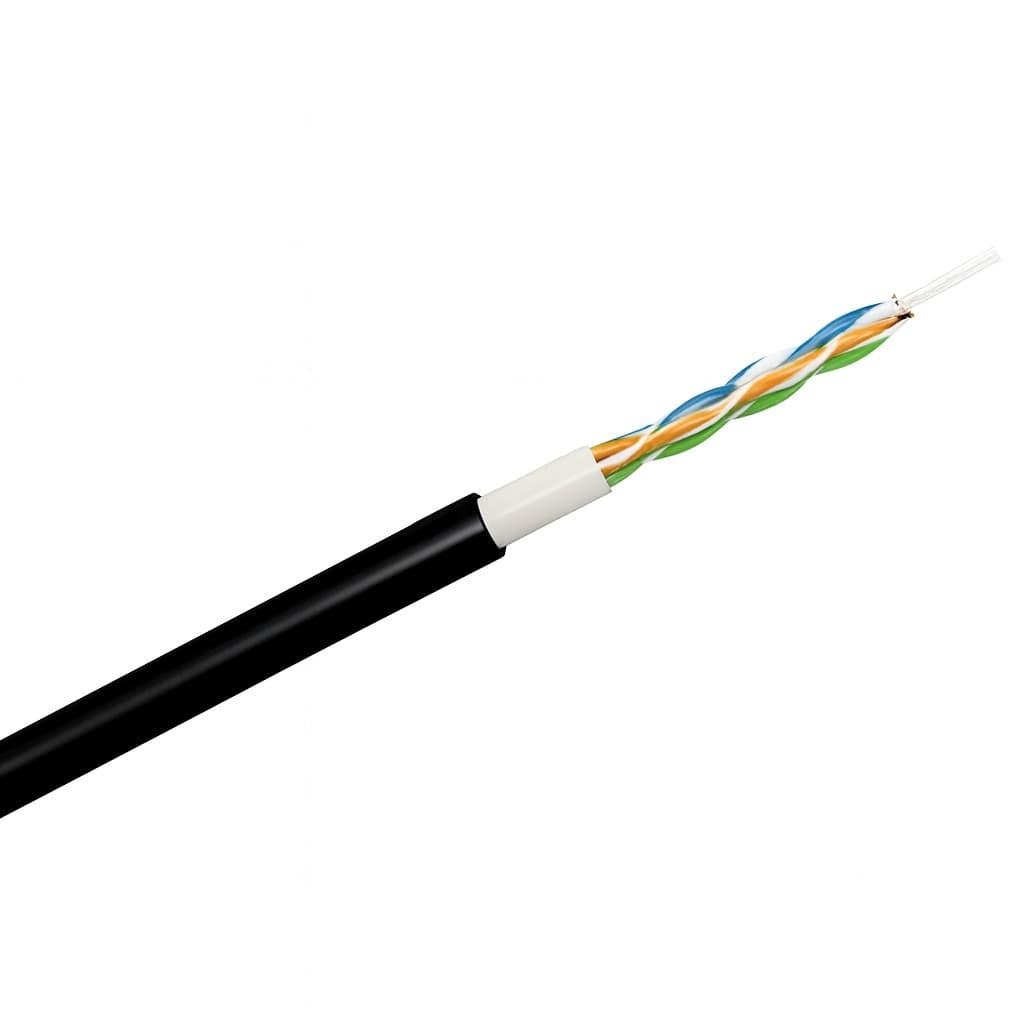 Cavo Cat. 6 Rigido U/UTP Doppia Guaina PVC+PE 500m in Matassa Nero - 2