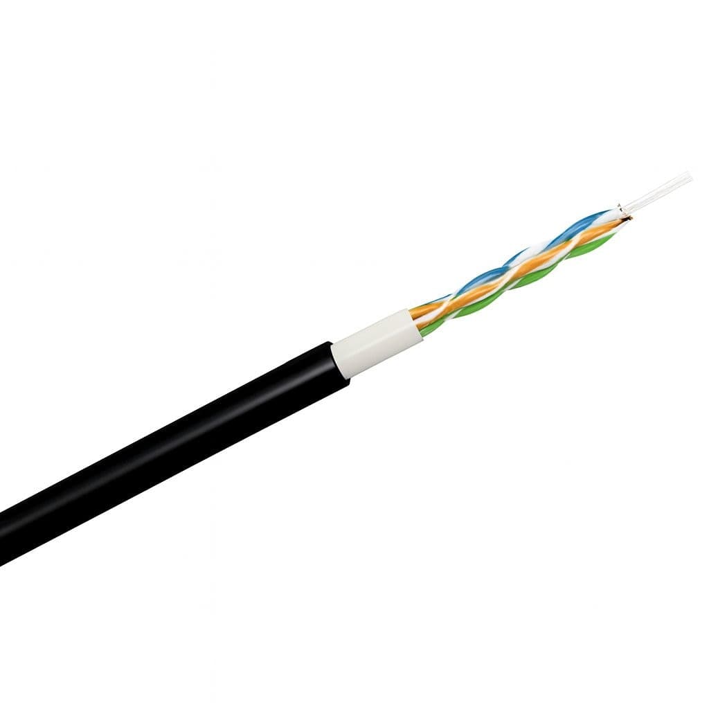 Cavo Cat. 6 Rigido U/UTP Doppia Guaina PVC+PE 500m in Matassa Nero - 4