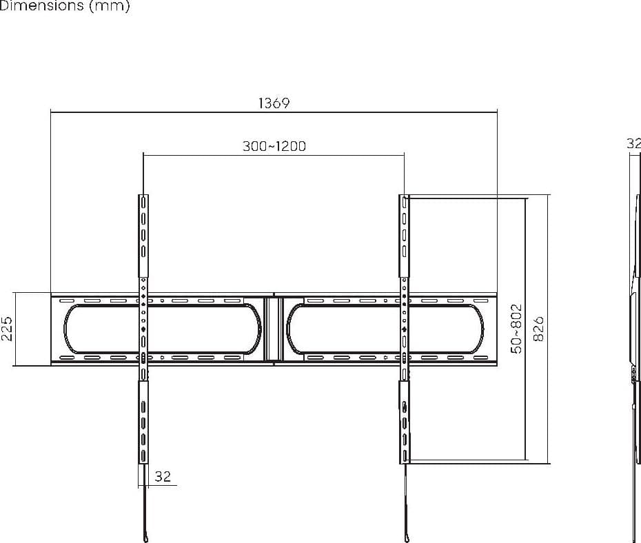Supporto Fisso da Parete LED/LCD 37-140'' Nero - 12