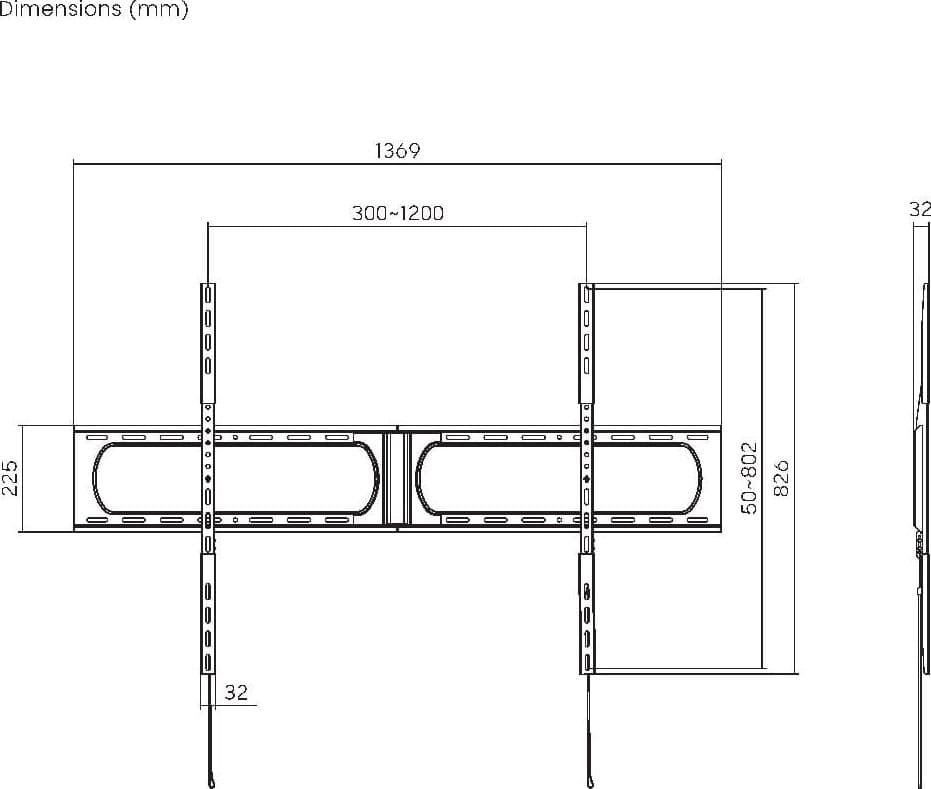 Supporto Fisso da Parete LED/LCD 37-140'' Nero - 9