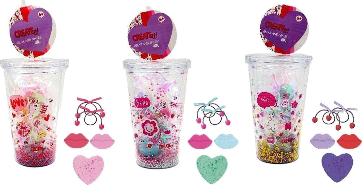 Create It Bicchiere Glitter e Bombe 3 assortimenti