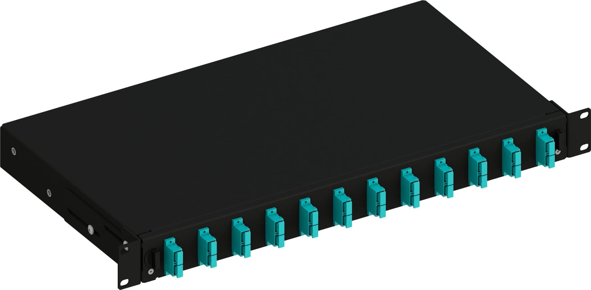 Cassetto Ottico 19'' Scorrevole con 12 Bussole SC Duplex Multimodale OM3 Nero - 4