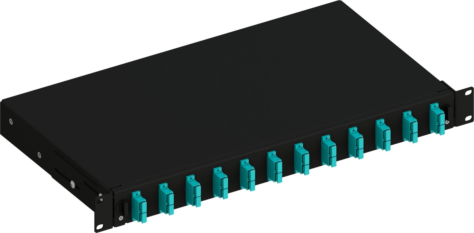 Cassetto Ottico 19'' Scorrevole con 12 Bussole SC Duplex Multimodale OM3 Nero - 6