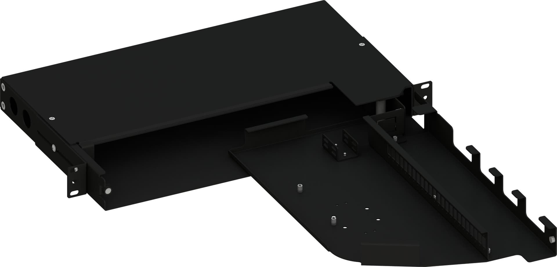 Cassetto ottico 19'' Pivot con Piastra Frontale per 24 LC Duplex/24 SC Simplex/24 E2000&reg Simplex, Nero - 3