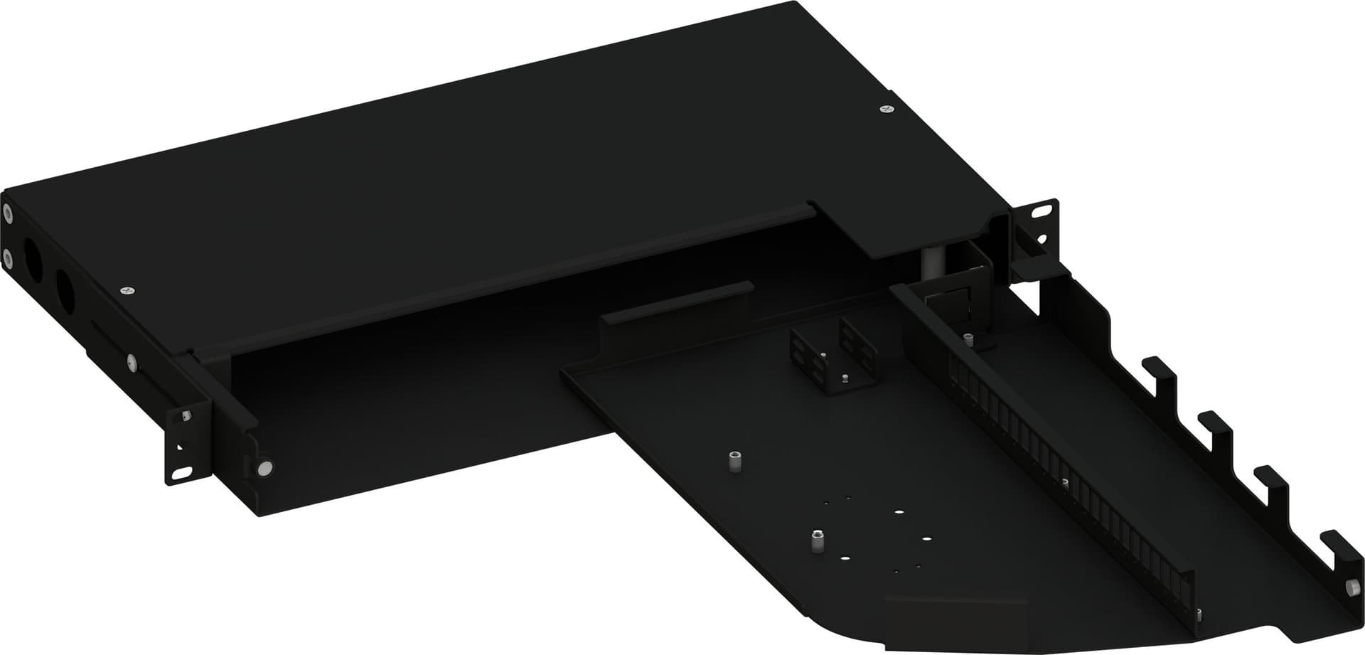 Cassetto ottico 19'' Pivot con Piastra Frontale per 24 LC Duplex/24 SC Simplex/24 E2000&reg Simplex, Nero - 9