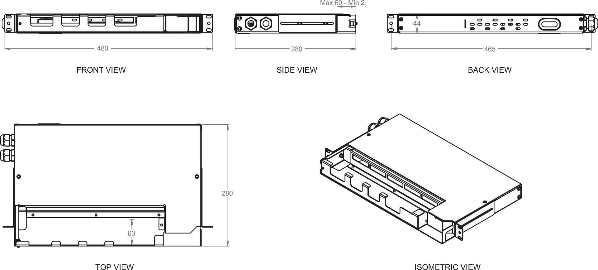 Cassetto ottico 19'' Pivot con Piastra Frontale per 24 LC Duplex/24 SC Simplex/24 E2000&reg Simplex, Nero - 10