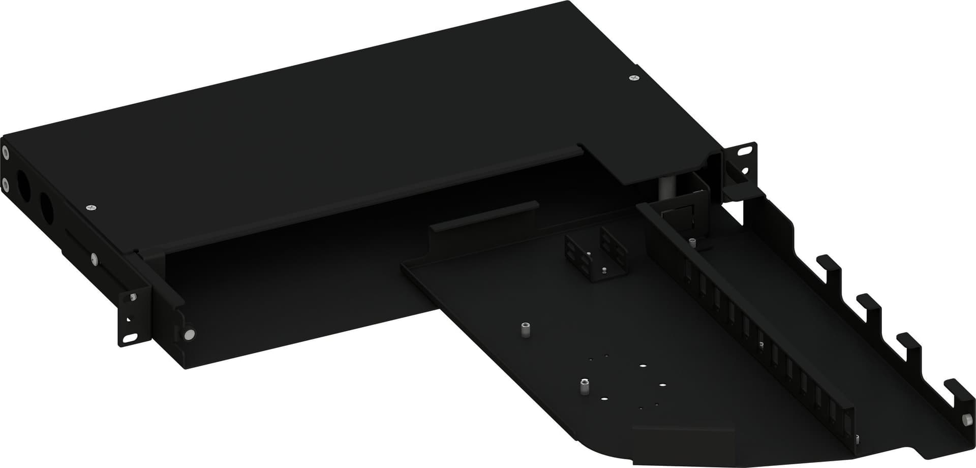Cassetto ottico 19'' Pivot con Piastra Frontale per 12 LC Duplex/12 SC Simplex/12 E2000&reg Simplex, Nero - 3