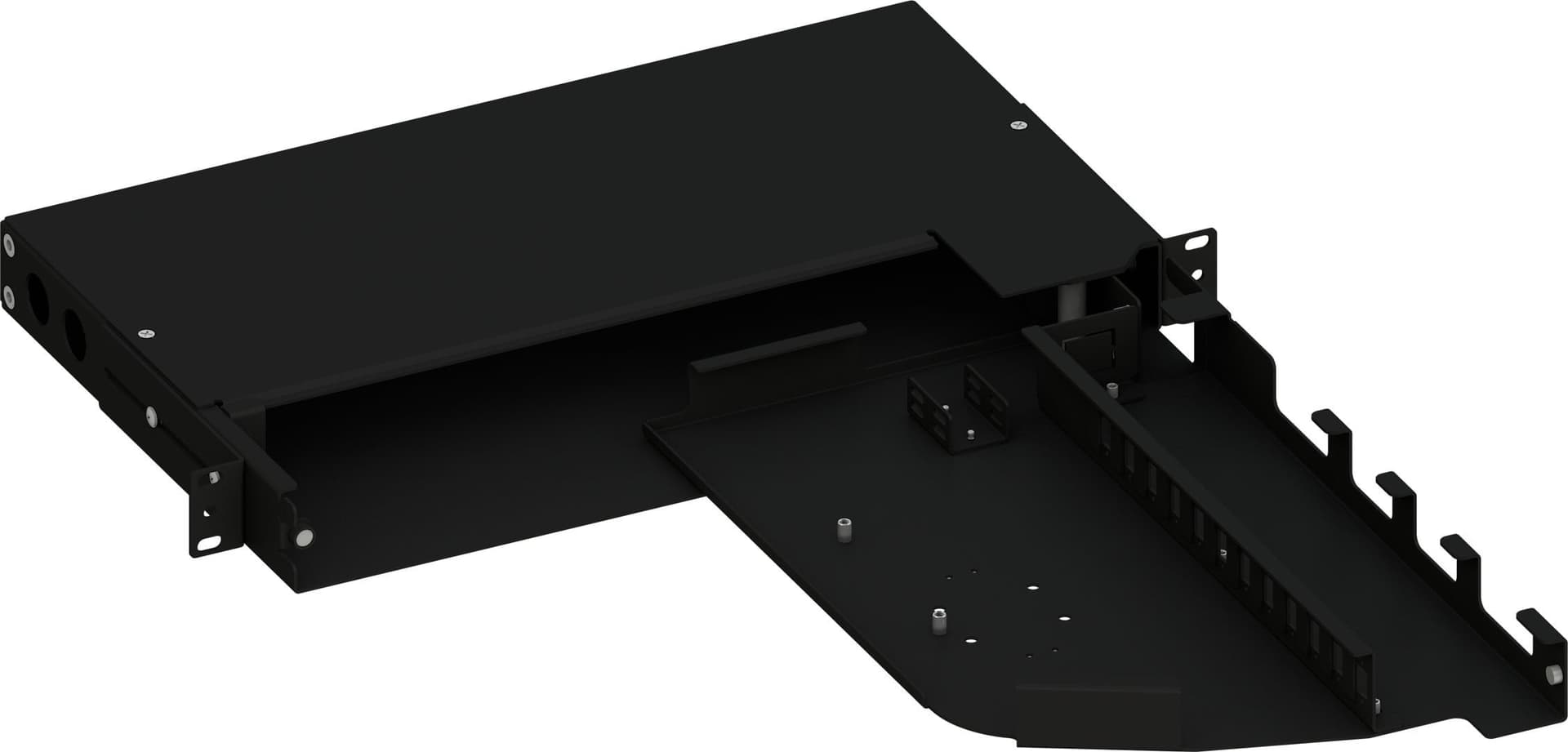 Cassetto ottico 19'' Pivot con Piastra Frontale per 12 LC Duplex/12 SC Simplex/12 E2000&reg Simplex, Nero - 7
