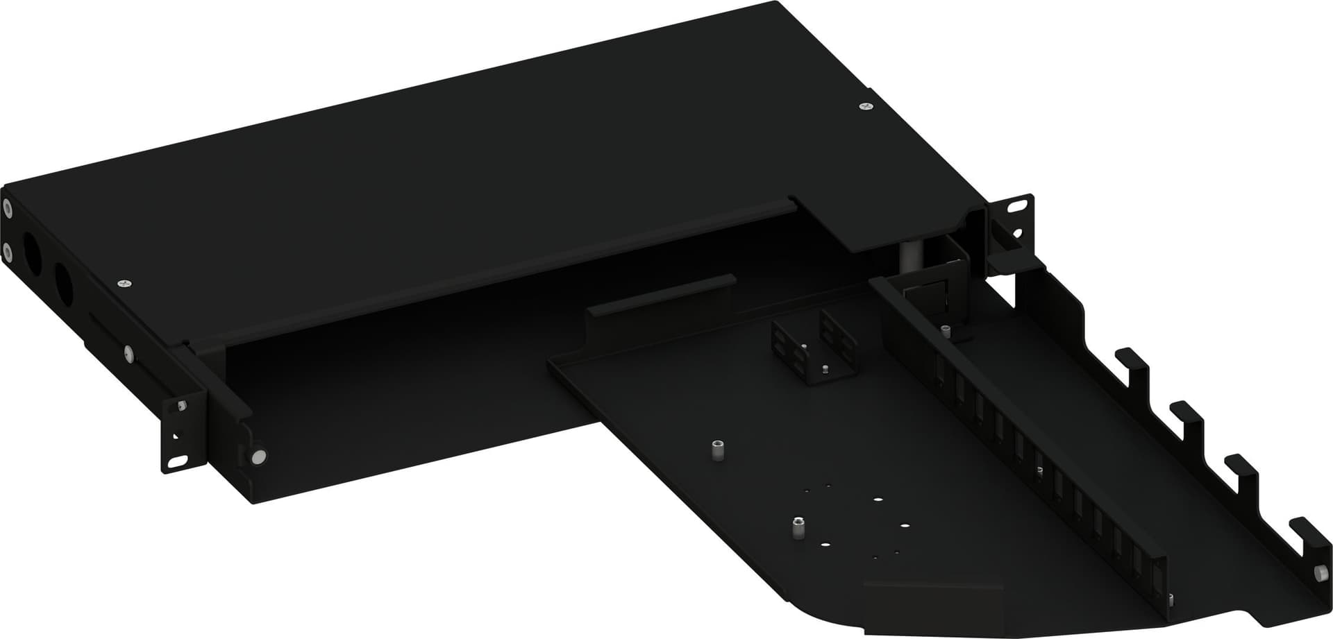 Cassetto ottico 19'' Pivot con Piastra Frontale per 12 LC Duplex/12 SC Simplex/12 E2000&reg Simplex, Nero - 10