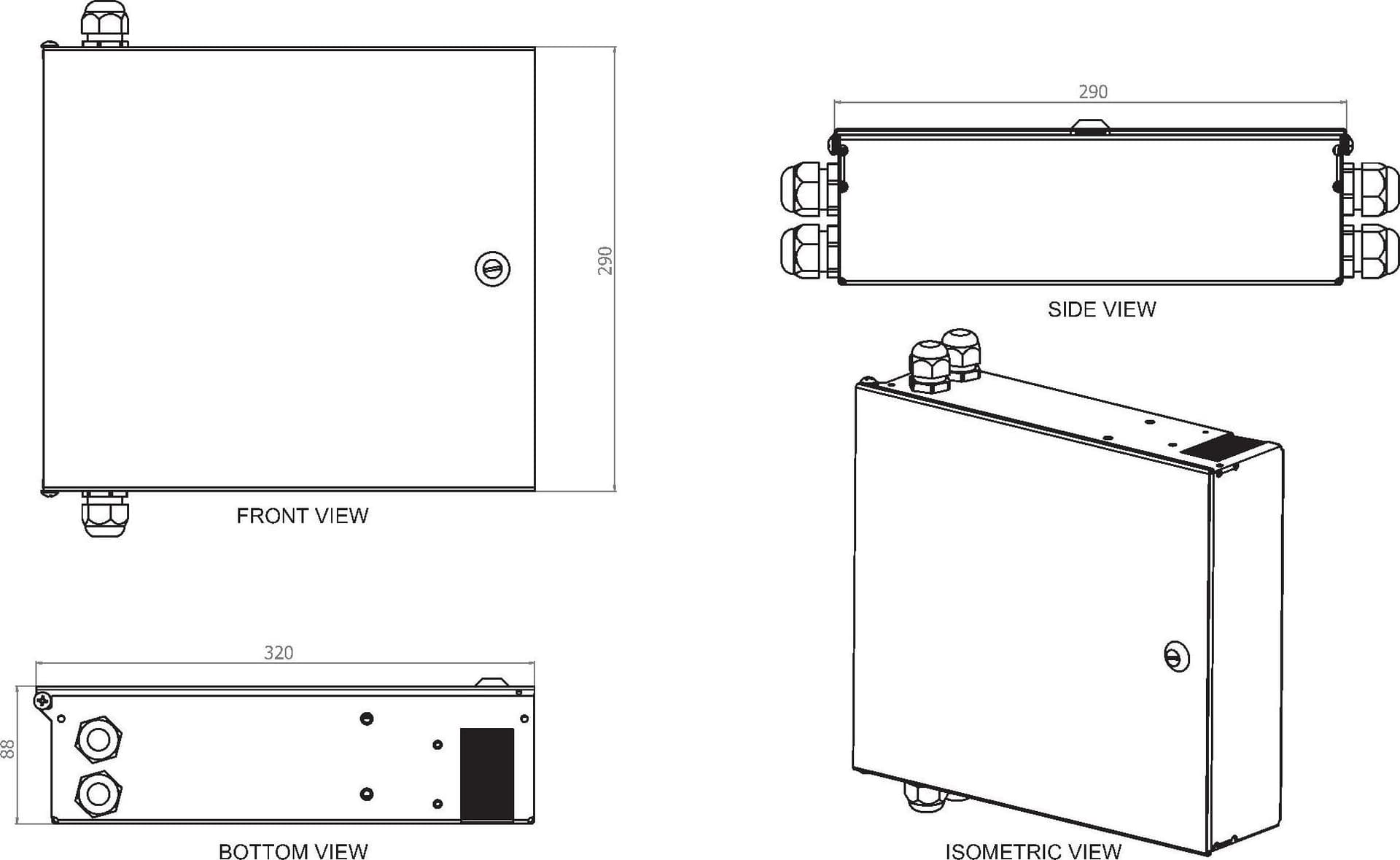 Box a Muro per Fibra Ottica Medium Nero - 2