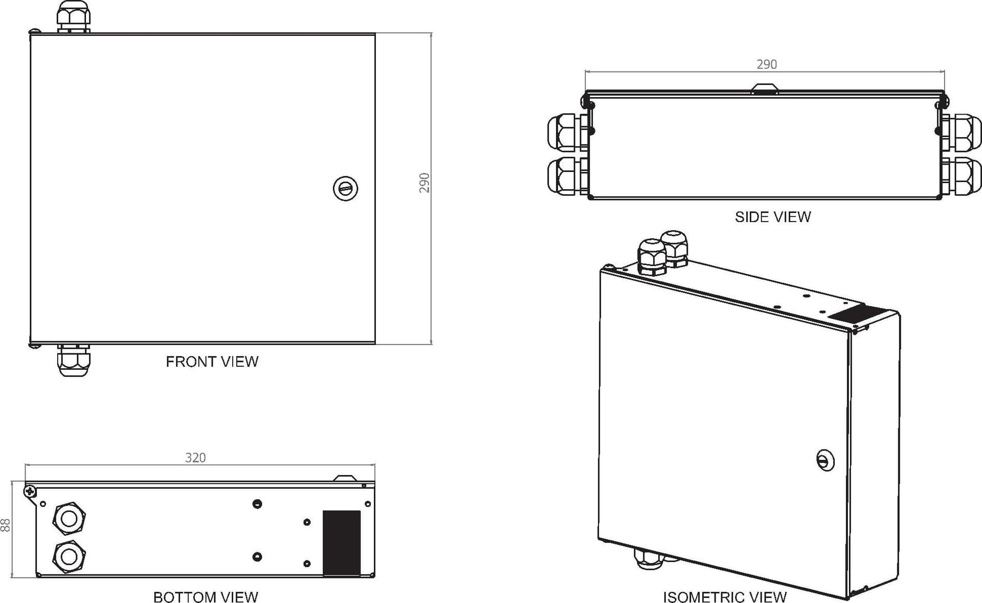Box a Muro per Fibra Ottica Medium Nero - 5