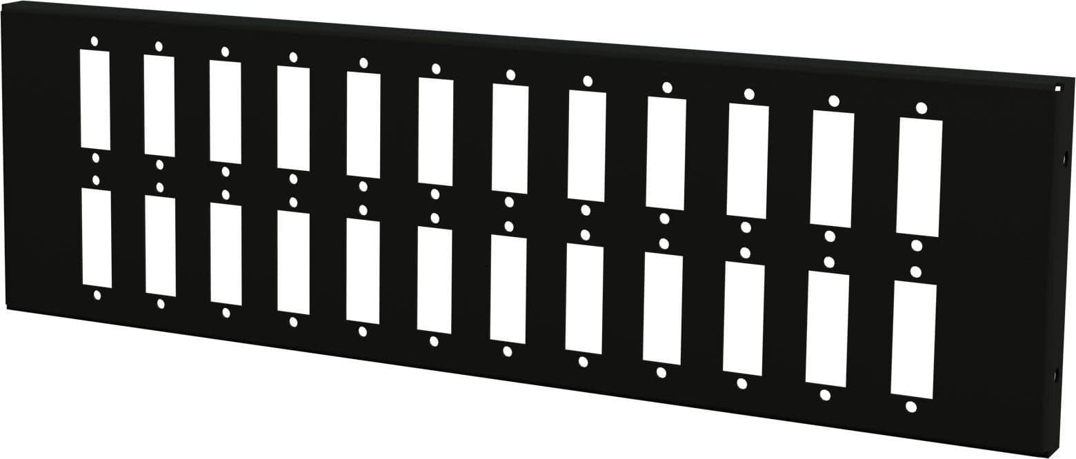 Piastra Adattatrice per 24 Adattatori a Bussola SC Duplex o 24 LC-Quad, Nera - 2