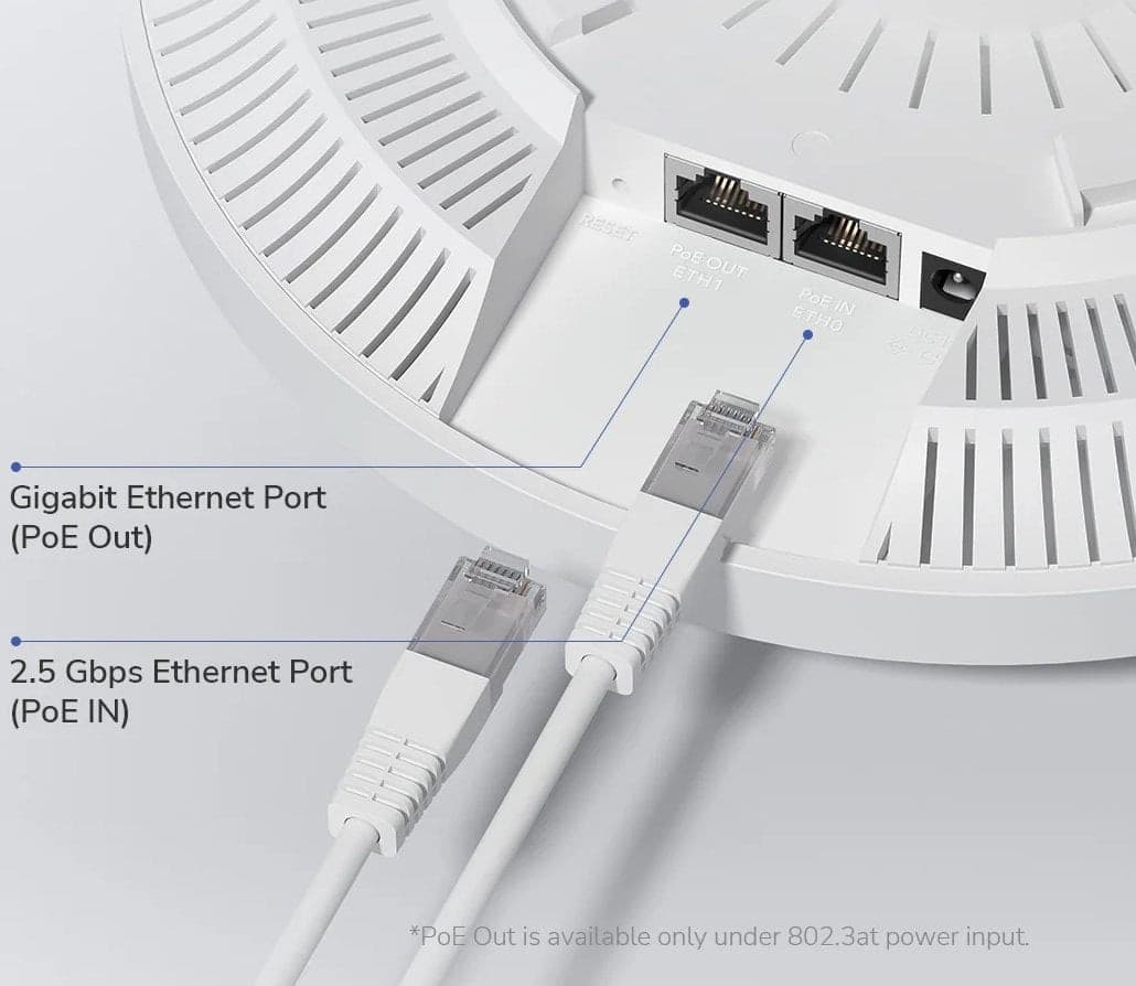 Punto di Accesso Wireless WiFi 7 BE3600, Porta 2.5G, Mesh, a Muro/Soffitto, AP3600 - 5