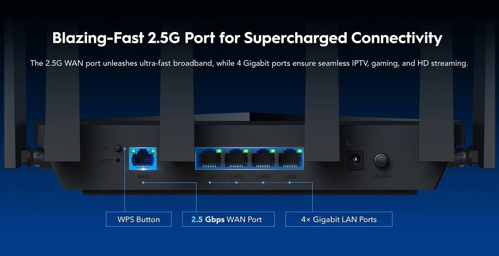 Mesh Router WiFi 7 Dual-Band Gigabit BE6500 2,5G WAN, WR6500H - 11